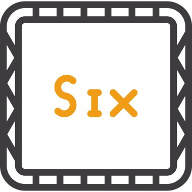 5 numara 6 'nın simgesi, düz dizayn