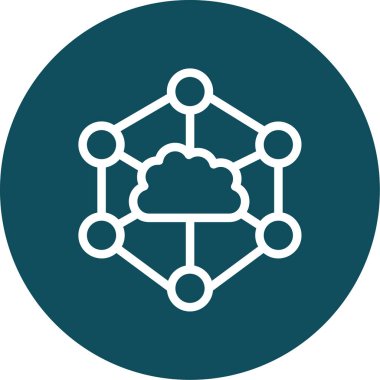 bulut ağı simgesi. Bulut ağı simgelerinin özet çizimi. Web tasarımı