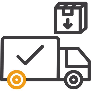 dağıtım kamyonu ikonu vektör çizimi