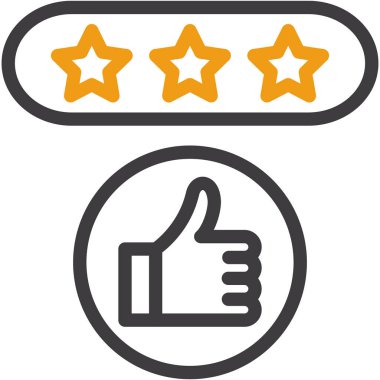 Müşteri geribildirim derecelendirme simgesi doldurulmuş ana hatlar biçiminde