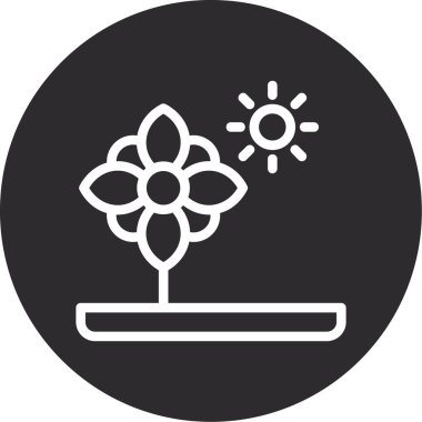 Çiçek. Web simgesi basit illüstrasyon