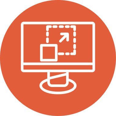 ekran simgesi, vektör illüstrasyonlu bilgisayar ekranı