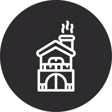 Bir bina simgesinin vektör illüstrasyonu