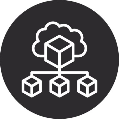 bulut hesaplama vektör çizgisi simgesi