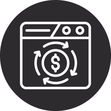 Dolar makinesi vektör simgesi. Beyaz arkaplanda izole edilmiş basit tasarım çizimi. Dolar makinesi logosu. Beyaz üzerine dizayn edilmiş vektör piktogramı.