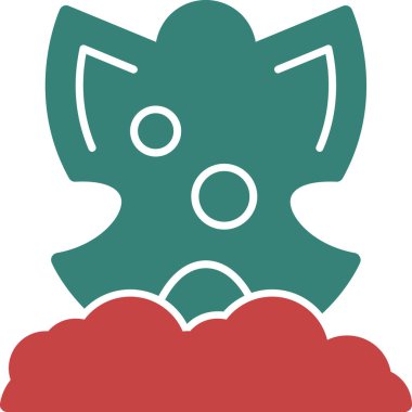 Bir kedi çizgi film ikonunun vektör çizimi