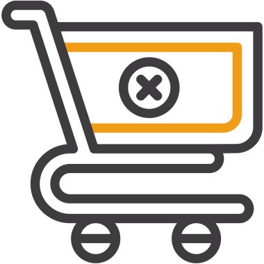 Outline stilinde ecommerce alışveriş simgesi