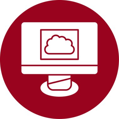 dizüstü bilgisayar bulut simgesi, vektör çizimi