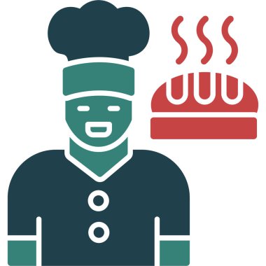 Şef. Web simgesi basit illüstrasyon