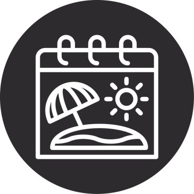 yaz tatili güneş ikonu ana hatlarıyla