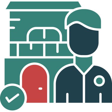 Otelde. Web simgesi basit illüstrasyon