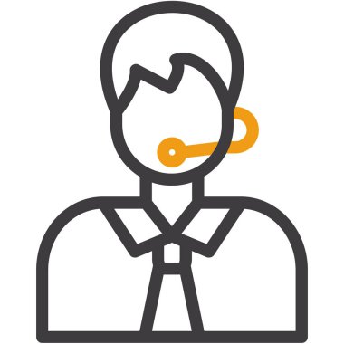 Kulaklık vektör illüstrasyon tasarımına sahip iş adamı