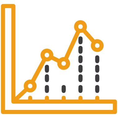 bar grafik vektör simgesi. çubuk grafik simgesi biçimi düz simge, turuncu renk, beyaz arkaplan