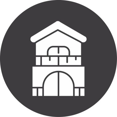 Bina. Web simgesi basit illüstrasyon