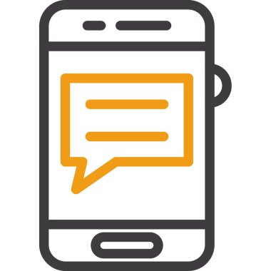 mobil sohbet ileti simgesi, vektör illüstrasyonu