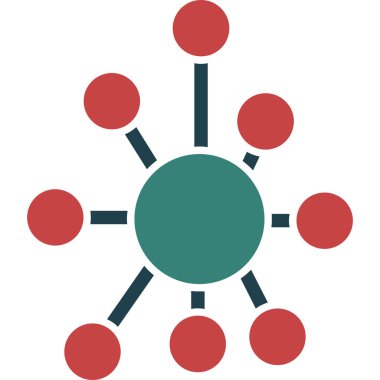 Yuvarlak şekilli kırmızı renkli dairenin vektör simgesi