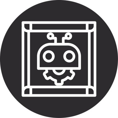 Benzersiz Robot Vektör Kabartma Simgesi