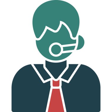 İş adamı düz simgesi, vektör illüstrasyonu