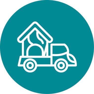 Arabalı bir evin vektör simgesi