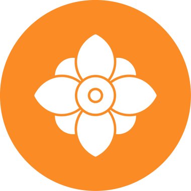 turuncu çiçek simgesi, basit vektör illüstrasyonu