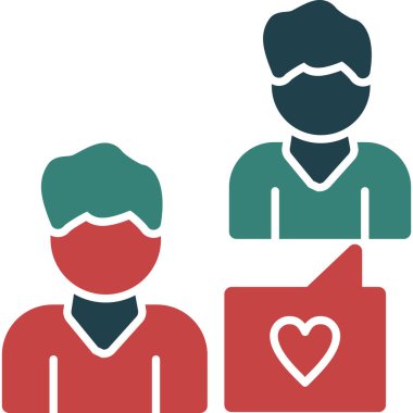 avatar insanların kalp simgesi düz stil