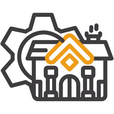 Bir bina simgesinin vektör illüstrasyonu