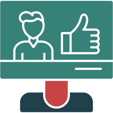 Dizüstü bilgisayarı olan birinin vektör çizimi