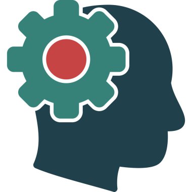 Beyin. Web simgesi vektör illüstrasyonu