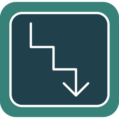 Sağa vektör simgesine dön. biçim, yuvarlak kare çerçeve, kobalt ve gri renkler, beyaz arkaplan, çift renkli düz simge sembolüdür