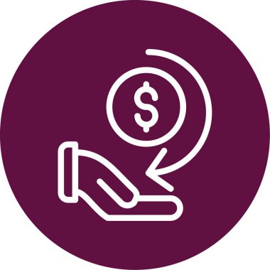 Para simgesinin vektör illüstrasyonu