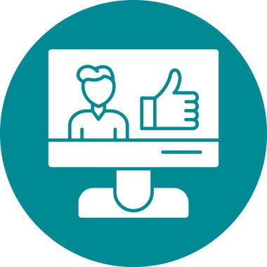 İnternette. Web simgesi basit illüstrasyon