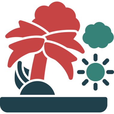 yaz ve seyahat vektörü simgesi.