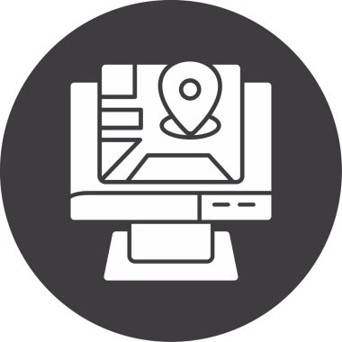 Monitör vektör satırı simgesi