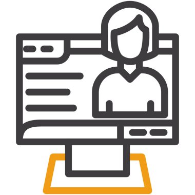 Online eğitim. Web simgesi basit illüstrasyon