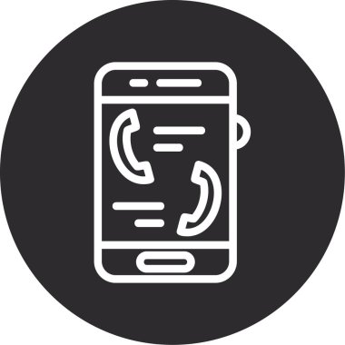 Beyaz arkaplanda izole edilmiş modada telefon simgesi.