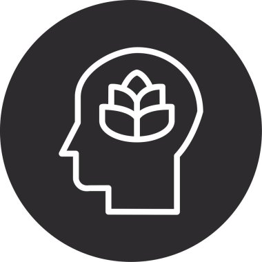 Çemberin içinde ağaç olan beyin, basit bir simge