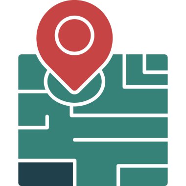 map pin location icon in filled outline style