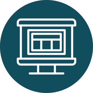 Bilgisayar. Web simgesi basit illüstrasyon