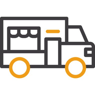 kamyon dağıtım aracı vektör simgesi