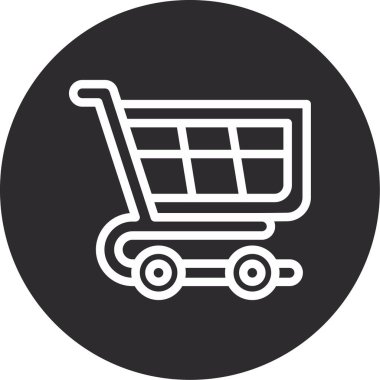 Alışveriş arabası simgesi, basit tasarım