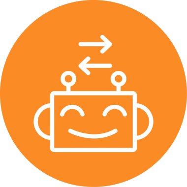 Bir robotun karikatür simgesinin vektör çizimi