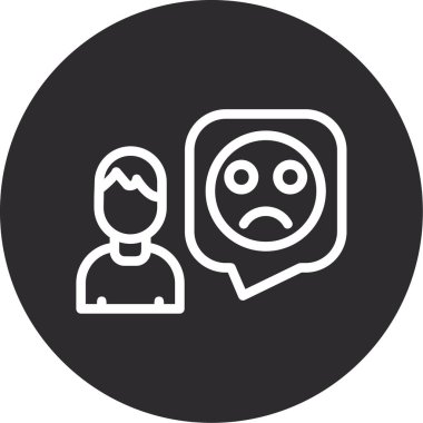 Düz stil içinde üzgün yüzlü insanların vektör simgesi