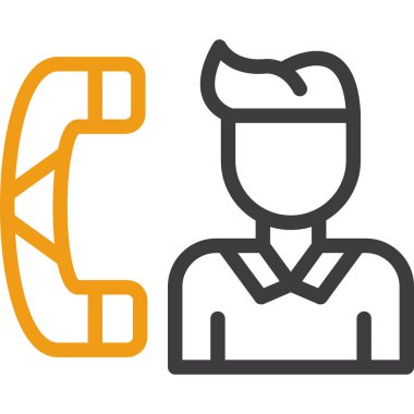 Çağrı merkezi müşteri servis simgesi ana hatlar biçiminde