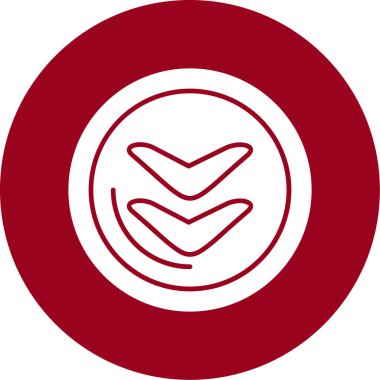 Çember simgesi olan kırmızı bir dairenin vektör çizimi