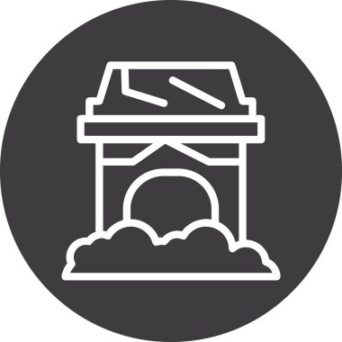 Bina. Web simgesi basit illüstrasyon