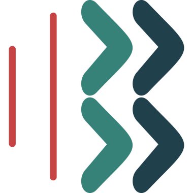 Okun ok yönü simgesi doldurulmuş dış çizgi biçiminde