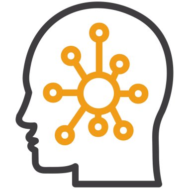 Beyin. Web simgesi basit illüstrasyon