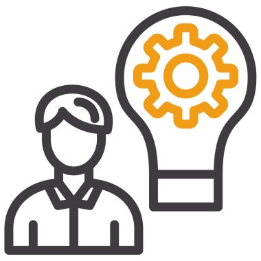 İş konsepti, insan kafasının vektör illüstrasyonu