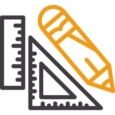 Kalem ve cetvel simgesi. vektör illüstrasyonu