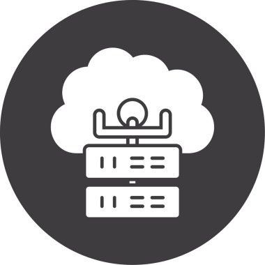 bulut hesaplama vektör çizgisi simgesi